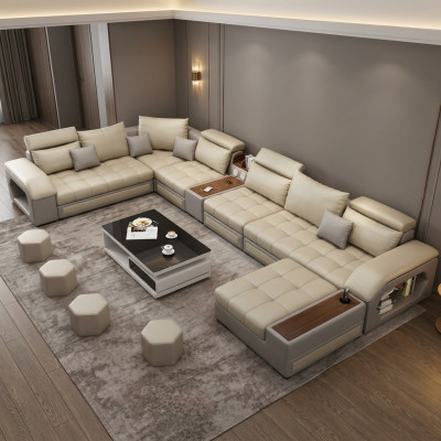 Divano ad angolo a forma di U Sedile Mobili Salotto lussuosi imbottiti moderni Divano relax Divano