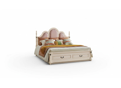 Letto Imbottito Design Lusso Matrimoniale Letti da Hotel Camera da Letto 180x200 cm Legno Nuovo