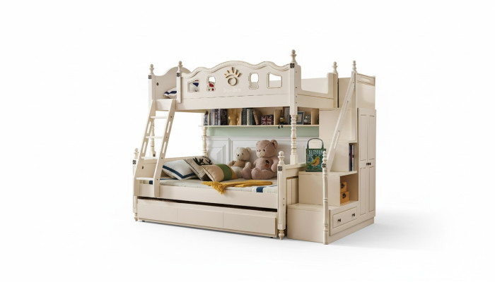 Letto a castello a due piani per bambini in legno mobili classici camera da letto