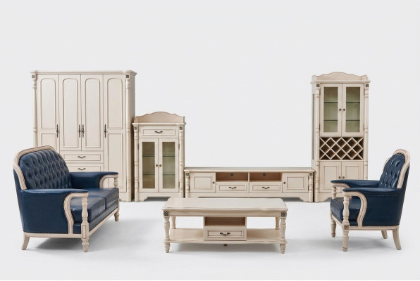 3 pezzi parete soggiorno mobile TV Vetrina elegante Design classico soggiorno
