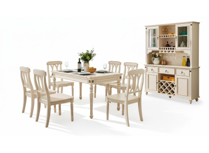 Sala da pranzo Tavolo da pranzo 6 sedie Set da pranzo in legno per cucina Gruppo tavolo 7 pezzi Nuovo
