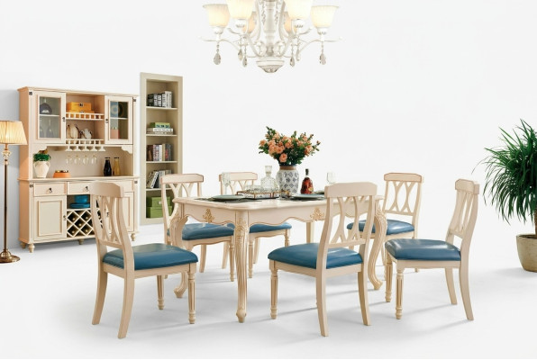 Sala da pranzo Tavolo da pranzo 6 sedie Set da pranzo in legno Gruppo cucina Mobili Nuovi 7 pezzi.