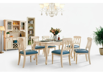 Sala da pranzo Tavolo da pranzo 6 sedie Set da pranzo in legno Gruppo cucina Mobili Nuovi 7 pezzi.