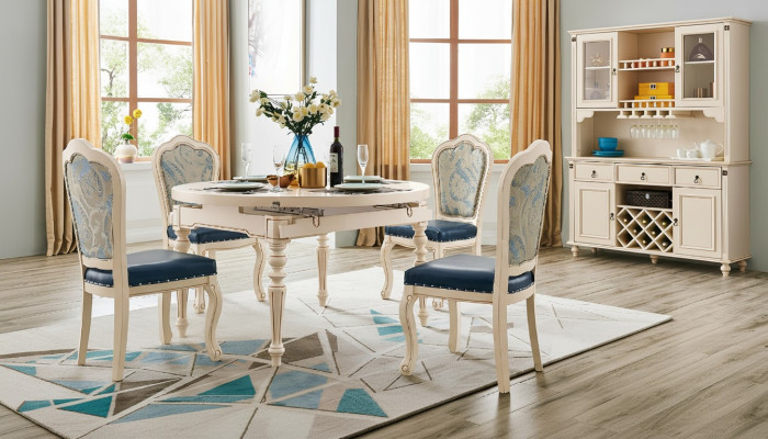 Set da pranzo classico con tavolo e 4 sedie Gruppo di sedie Tavoli da 5 pezzi