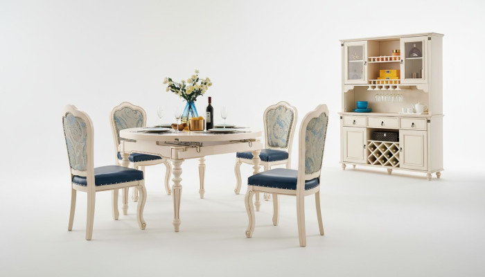 Set da pranzo classico con tavolo e 4 sedie Gruppo di sedie Tavoli da 5 pezzi