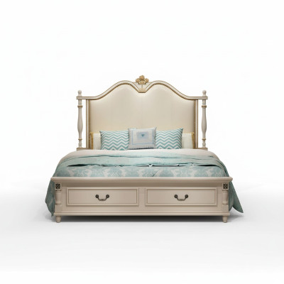 Letto imbottito di lusso design doppio letti da hotel reale in stile barocco mobili moderni
