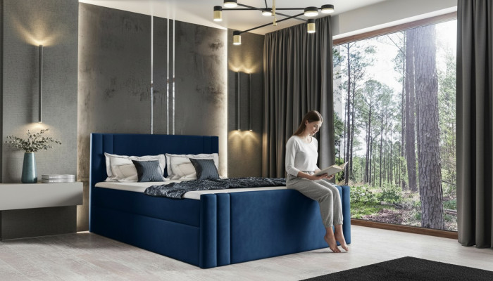 Letto Camera da letto Letti Imbottiti Design Matrimoniale di lusso 180x200 Boxspring Nuovo