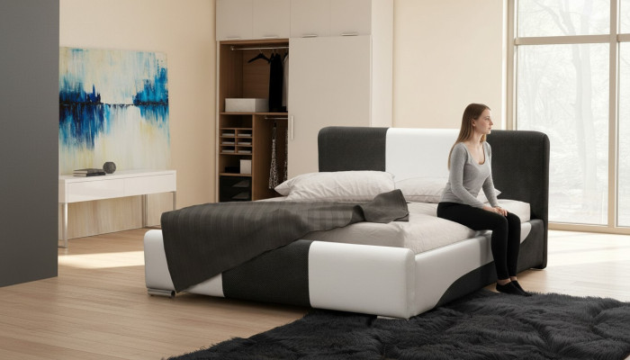 Letto Struttura letto Design della camera da letto Matrimoniale Albergo Moderno Tessuto 160x200 Letti Nuovi