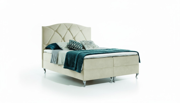 Letto a molle imbottito Chesterfield, letto king size in velluto per hotel, camera da letto nuova.