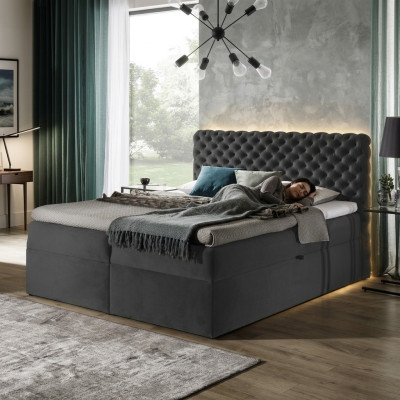 Chesterfield boxspring letto camera da letto mobili letti king size velluto hotel nuovo