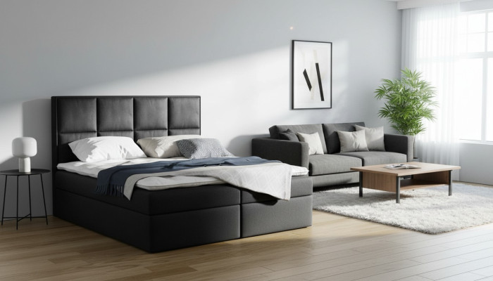 Letto Boxspring Design Matrimoniale Moderno Hotel Camera da Letto Letti Contenitore Nuovo