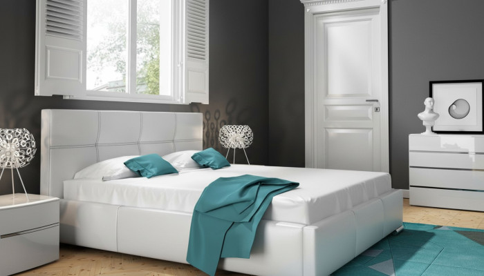 Cornice letto Design Doppio Hotel Moderno Letto Camera da letto Letti Bianchi Nuovi