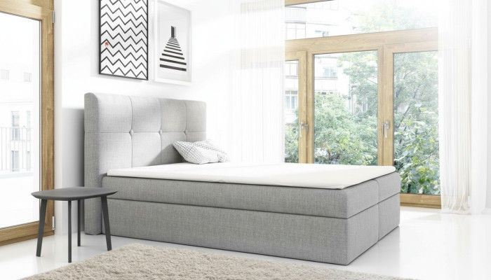 Letto con cassettone design doppio moderno da hotel per la camera da letto, 160 cm.