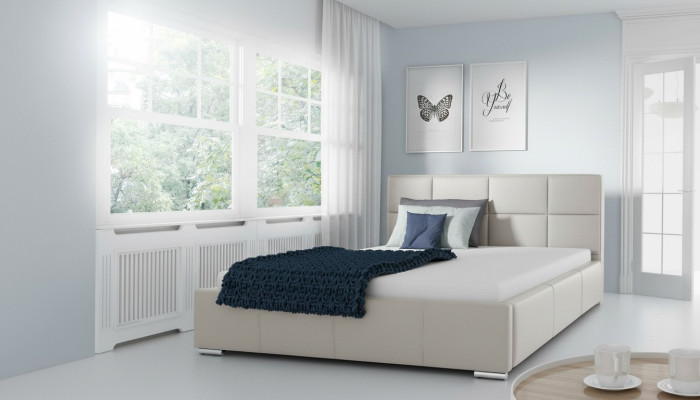 Letto matrimoniale Letti imbottiti Letto in pelle Design Mobili di lusso Cornice del letto 200x200