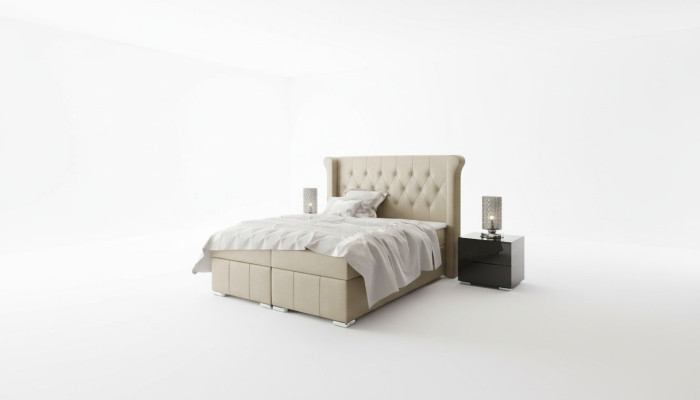 Chesterfield letto + contenitore per biancheria da letto Letti a molle Schlafzimmer Hotel Tutte le dimensioni!
