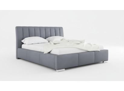 Letto Letto matrimoniale Mobili Struttura letto Tessuto 160x200 Tessuto Letto imbottito Grigio Letti