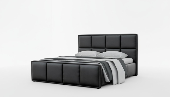 Letto matrimoniale Telaio letto Mobili letto Letto imbottito Letti Poliestere Moderno Nero