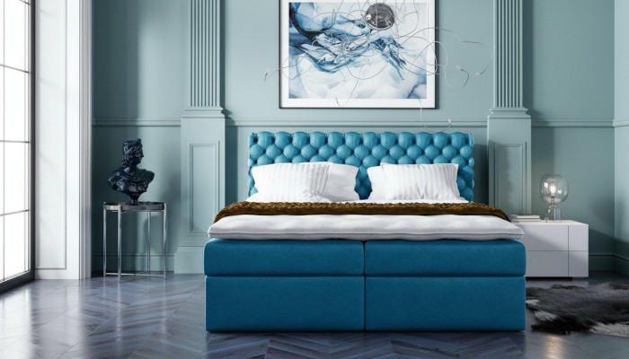 Chesterfield letto a molle, letto matrimoniale, letto matrimoniale, letto imbottito, letti 200x200cm