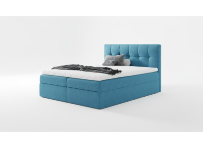 Letto Letto matrimoniale Letto boxspring Letto matrimoniale Moderno Blu Camera da letto Letti 160x200