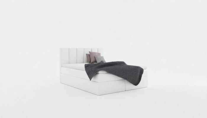Letto boxspring matrimoniale con contenitore bianco nuovo