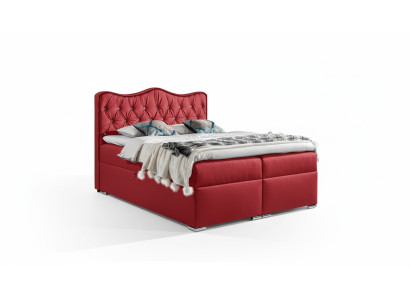 Letto matrimoniale Letto Boxspring con contenitore per biancheria Letto matrimoniale Letti Letto imbottito Rosso Nuovo