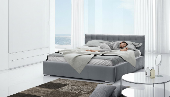 Telaio letto matrimoniale moderno Letto matrimoniale Letti Letto imbottito Grigio Camera da letto 160 cm
