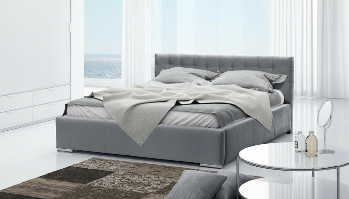 Telaio letto matrimoniale moderno Letto matrimoniale Letti Letto imbottito Grigio Camera da letto 160 cm