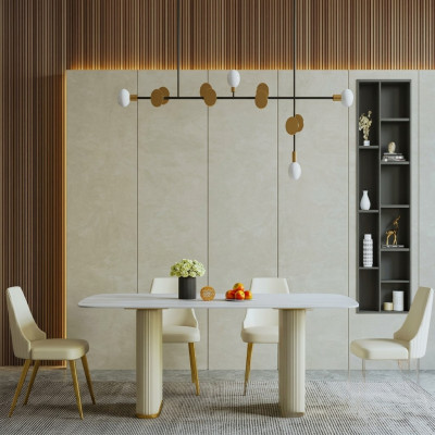 Tavolo di lusso in metallo Tavolo da pranzo Mega Design in metallo Mobili da sala da pranzo in metallo Tavolo da pranzo