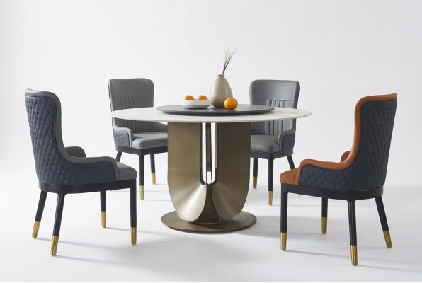Tavoli rotondi a colonne Design Tavolo Rotondo Pietra Mobili Sala da pranzo Tavoli da pranzo Moderni