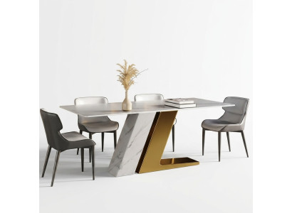 Tavoli design Tavolo di lusso in marmo, imitazione di mobili da pranzo Tavoli da pranzo moderni d'oro.