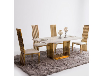Tavolo da pranzo di lusso in metallo design Mega tavoli in metallo 140x80 Mobili da sala da pranzo.