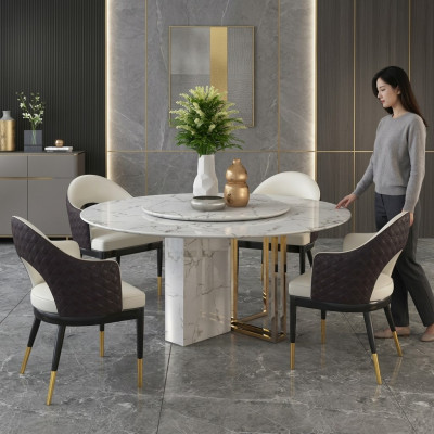 Tavolo di lusso rotondo Design Tavoli Rondella Pietra Mobili da sala da pranzo Tavoli da pranzo Moderni Nuovi