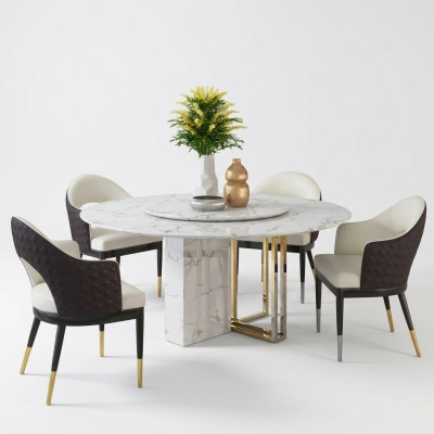 Tavolo di lusso rotondo Design Tavoli Rondella Pietra Mobili da sala da pranzo Tavoli da pranzo Moderni Nuovi