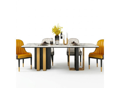 Tavoli in marmo, tavolo moderno, mobili tavoli design, tavolo sala da pranzo in metallo nuovo.
