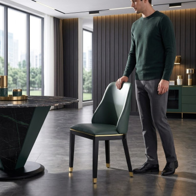 Sedia Sedie Design Poltrona Legno Imbottitura Classico Legno massello Mobili da sala da pranzo