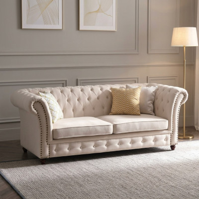 Chesterfield Set di divani 3-2-1, divano moderno per il soggiorno, divani in pelle.