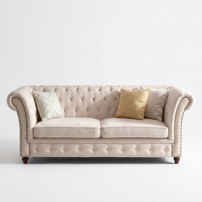 Chesterfield Set di divani 3-2-1, divano moderno per il soggiorno, divani in pelle.