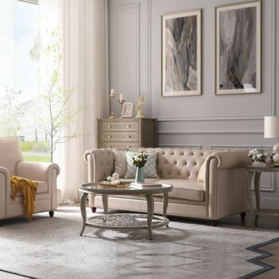 Sofà Chesterfield 321 set salotto design divano divani in pelle