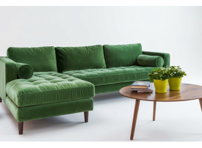 Divano ad angolo a forma di L, divano da soggiorno, divano ad angolo imbottito con seduta, divano di design, divani in tessuto nuovi