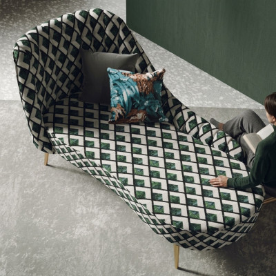 Tessuto Chaise Lounge Letto Imbottito Divano Chaiselounge Relax Club Mobili