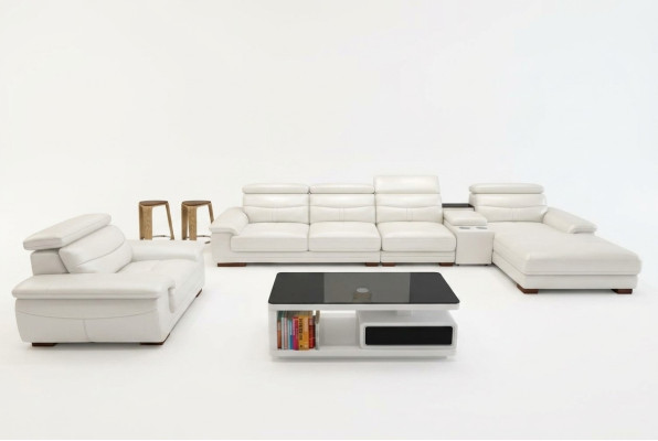 Divano ad angolo in ecopelle a L a forma di L Divano angolare Soggiorno Design Divani Wohnlandschaft.