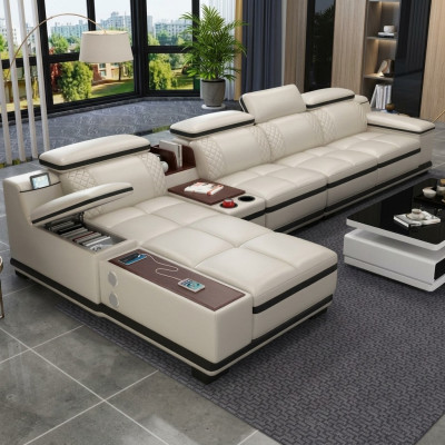 Divano ad angolo a L-forma Salotto Divano angolare Divano imbottito Seduta Design Divano Divani Bianco Sofa