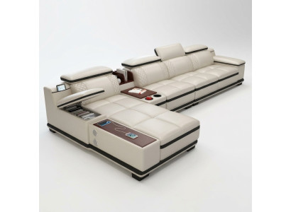 Divano ad angolo a L-forma Salotto Divano angolare Divano imbottito Seduta Design Divano Divani Bianco Sofa