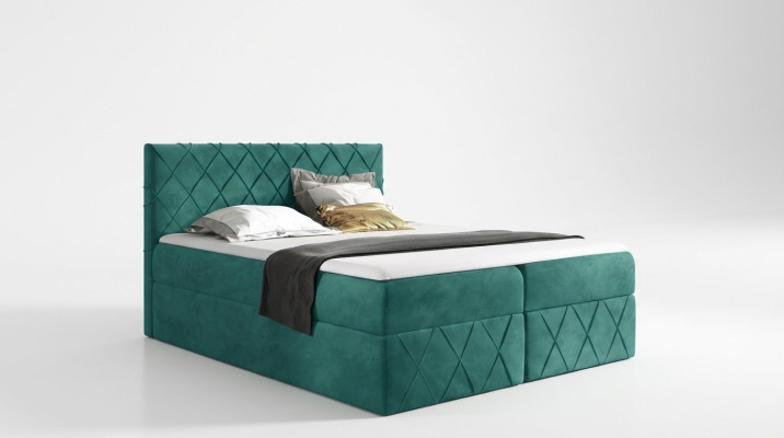 Letto imbottito di lusso di design Letto Letti Letto di design NUOVO 160x200cm Boxspring nuovo