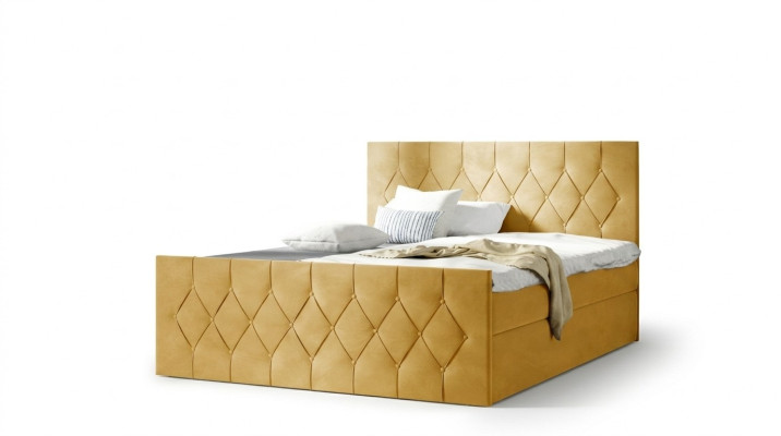 Letto imbottito Letti Letto Imbottito Design Boxspring Di lusso Design Giallo 200x200 Nuovo