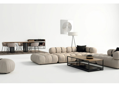 Divano angolare a L bianco moderno in tessuto per soggiorno design a nuova forma a L