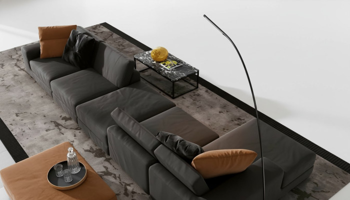 Sofà ad angolo di lusso a L Divano Divani Moderno Soggiorno Tessuto Imbottiti Design Angolo Nuovo