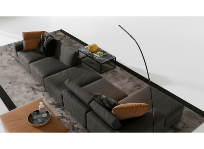 Sofà ad angolo di lusso a L Divano Divani Moderno Soggiorno Tessuto Imbottiti Design Angolo Nuovo