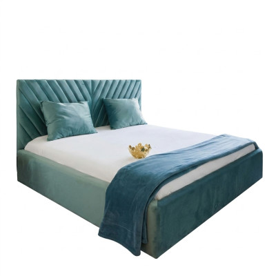 Letto matrimoniale in stile moderno in tessuto di lusso per le camere da letto degli hotel.