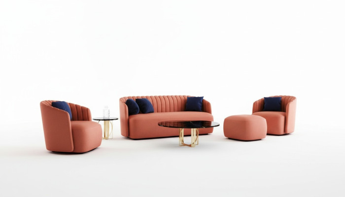 Couch lusso set 4 pezzi Divano componibile 321 Pouf Set Divano Divani Poltrona Gruppo Nuovo